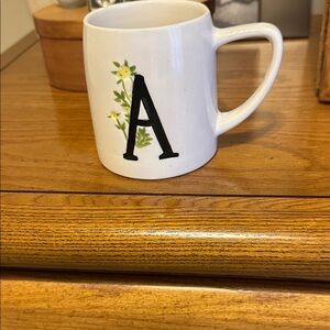 Monogrammed Floral Mug - White